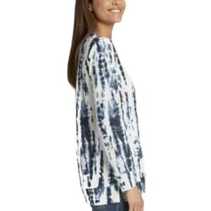 3/25$ (Mix)NWT Ellen Tracy V-Neck Blue White Tie Dye Tunic Size M